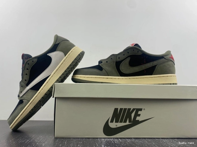 Rep Husky OG SP DM7866-002 'BLACK X TRAVIS SCOTT LOW AIR OLIVE' JORDAN 1 0705
